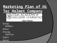 Page 1: Marketing plan of hi tec helmet company