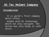 Page 2: Marketing plan of hi tec helmet company